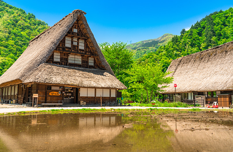 初夏の五箇山　合掌造り（イメージ）