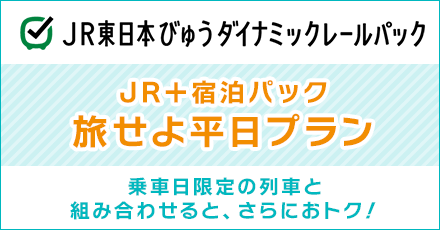 ダイナミックレールパック「JR＋宿泊パック 旅せよ平日プラン」