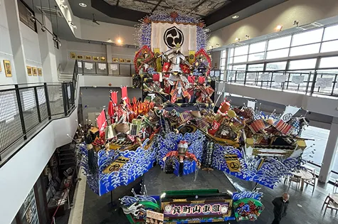久慈秋まつりで実際に使われた山車の展示